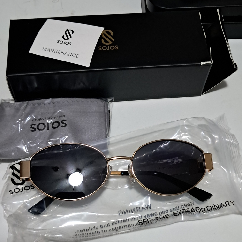 Gray and Gold Sunglasses